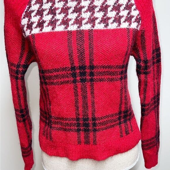 Woolrich Womens Wool Mohair Red Holiday Crewneck Sweater Sz XS Host Pick - Picture 2 of 8